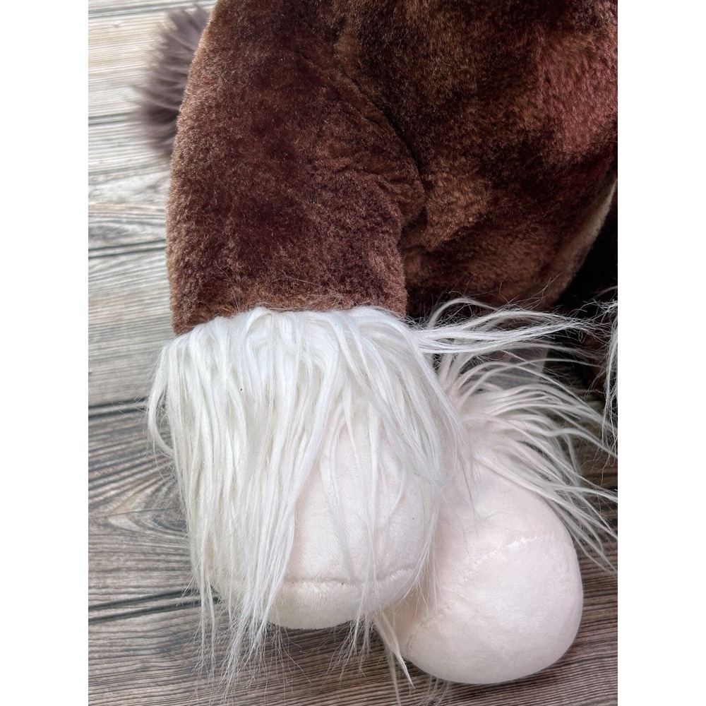Build A Bear Clydesdale Horse Retired 2018 White Shaggy Hooves BABW Plush Brown - Picture 2 of 12